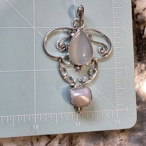 Large Costume Jewelry Drop Pendant With Pearl